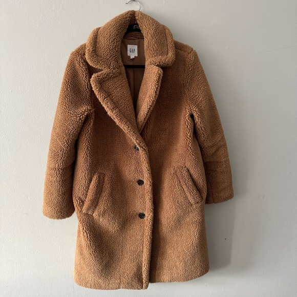 GAP Sherpa Teddy Coat Brown M - Picture 15 of 17